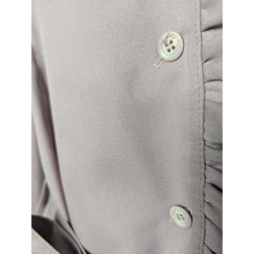 Vintage Bonders 1960s Pale Lilac Mauve Trench Coat Jacket Ruffle Military M - Picture 11 of 11